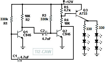 圖3的LED閃爍晶體管