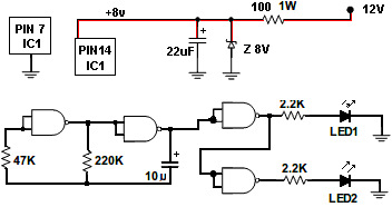 2個LED投射邏輯門