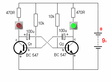 兩個LED閃爍的電路制作