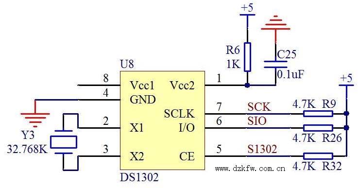 圖15-7 DS1302無備用電源