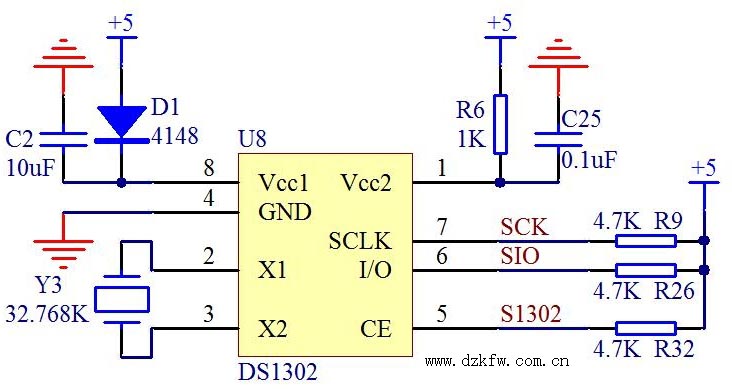 DS1302電容作備用電源