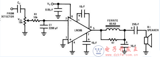 音頻功率放大器LM386引腳圖及功能_工作原理_電氣參數及應用電路圖