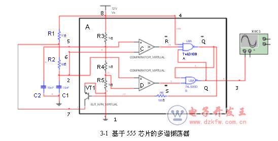 多諧振蕩器電路圖大全(溫控報警/555/自激振蕩電路/壓控TTL對稱多諧振蕩器)
