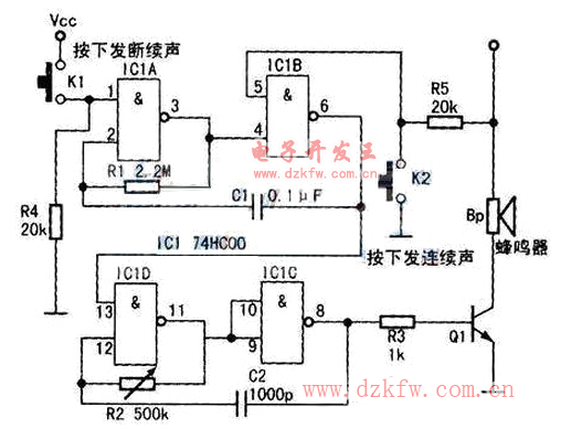 多諧振蕩器電路圖大全(溫控報警/555/自激振蕩電路/壓控TTL對稱多諧振蕩器)