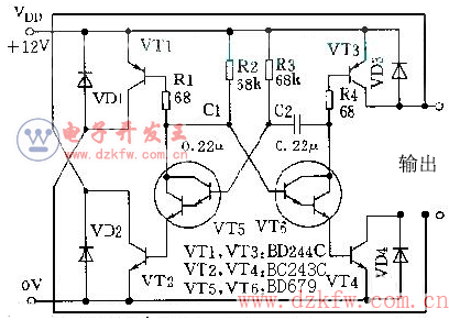 多諧振蕩器電路圖大全(溫控報警/555/自激振蕩電路/壓控TTL對稱多諧振蕩器)