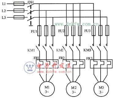 三級皮帶運輸機主電路圖