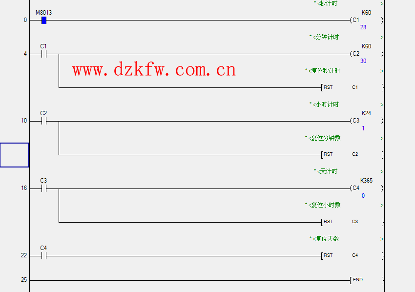 三菱plc 簡單的PLC計時程序