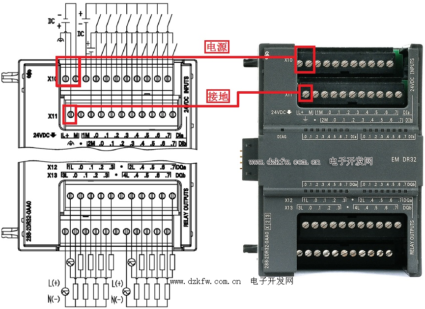西門子S7-200smart系列plc接線圖 西門子smart200接線圖