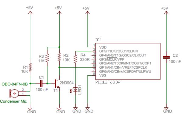 使用PIC單片機制的簡單拍手開關