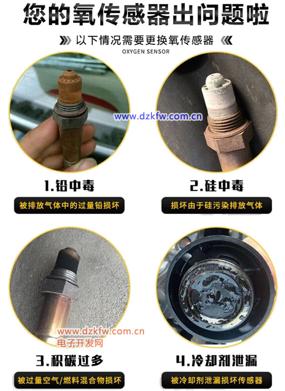 觀察氧傳感器外觀顏色,氧傳感器顏色和故障原因