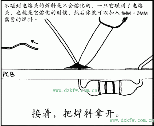 不碰到電烙頭的焊料是不會熔化的