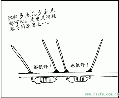 焊料多點兒少點兒都可以
