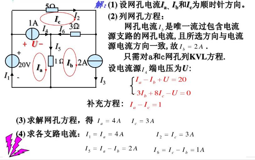 網孔分析法簡單步驟及簡單例題