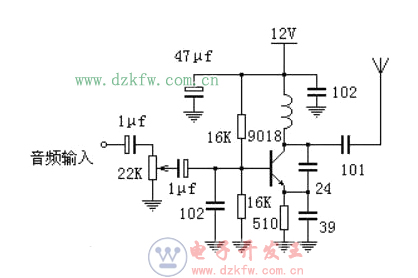 簡(jiǎn)單9018無(wú)線發(fā)射電路