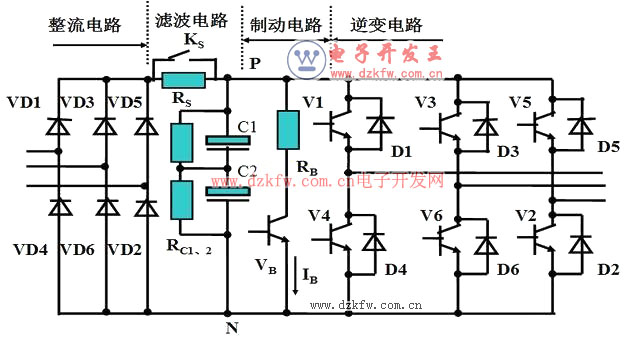 變頻器主電路圖及控制電路