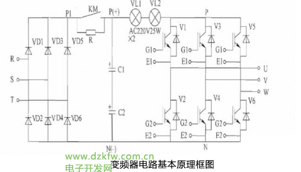 變頻器電路基本原理框圖
