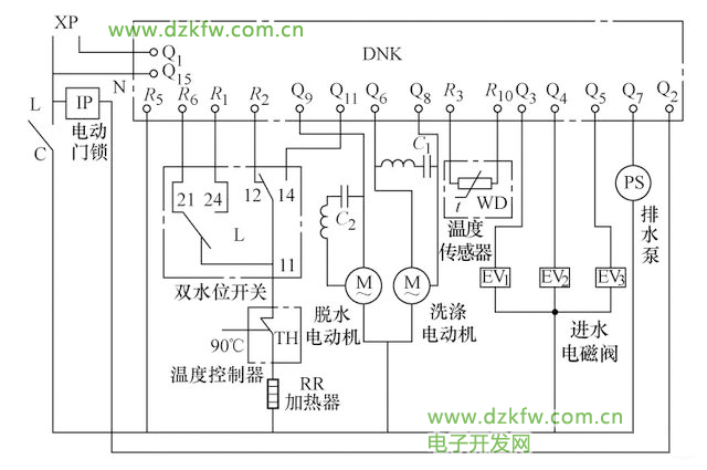 滾筒洗衣機的電路原理圖